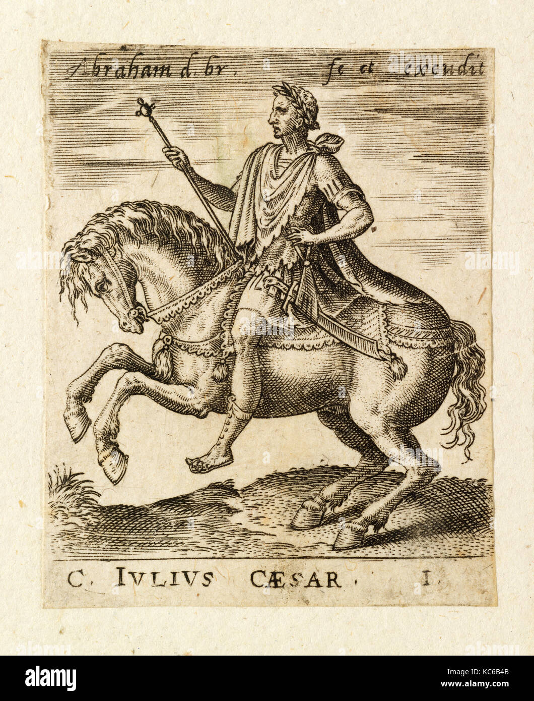 Dessins et estampes, Print, C. Julius Caesar de douze Césars à cheval, artiste, Abraham de Bruyn, flamand, Anvers 1540 Banque D'Images