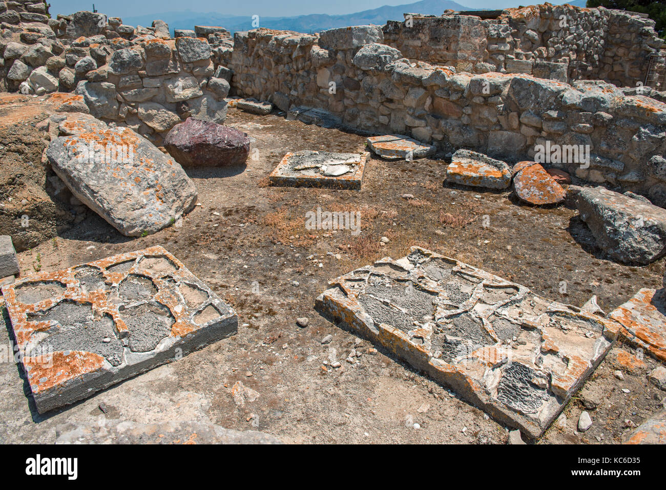Site archéologique du palais de Phaistos en Crète Banque D'Images