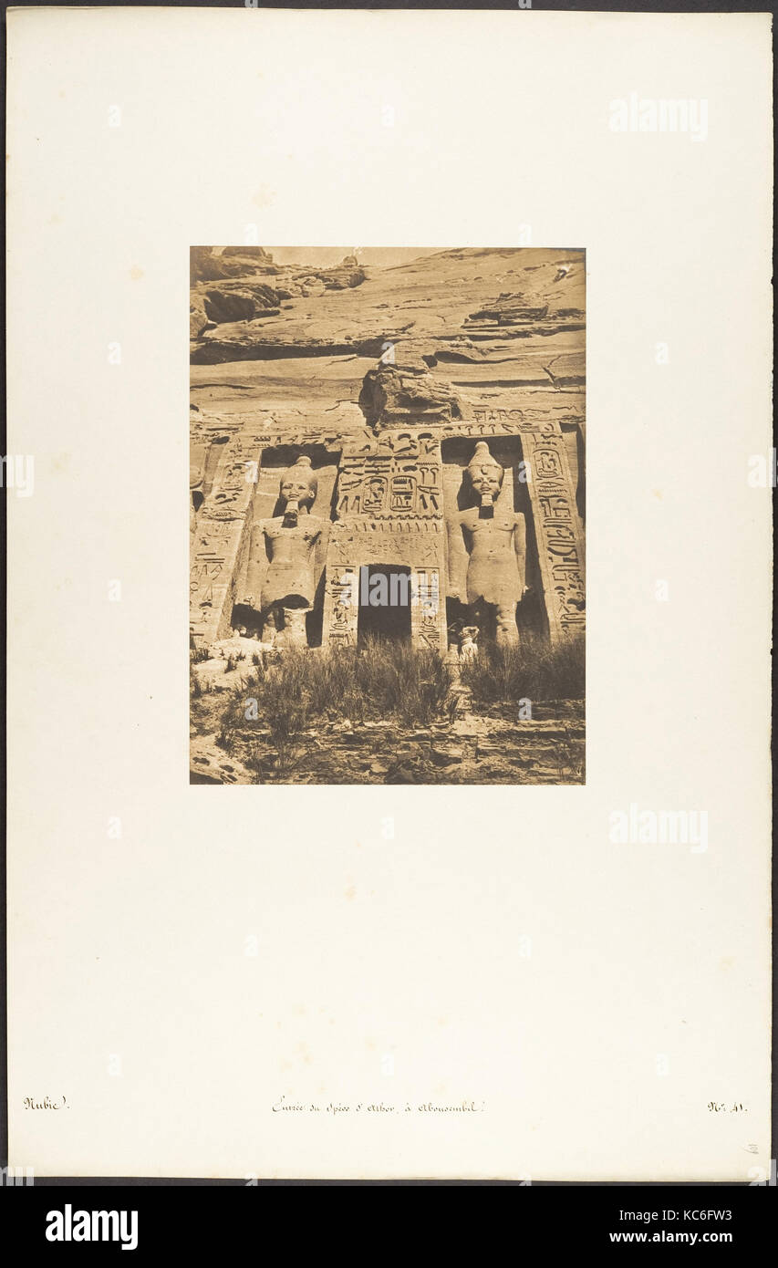 Entrée du Spéos d'Athor, à Abousembil, Maxime Du Camp, Mars 1850 Banque D'Images