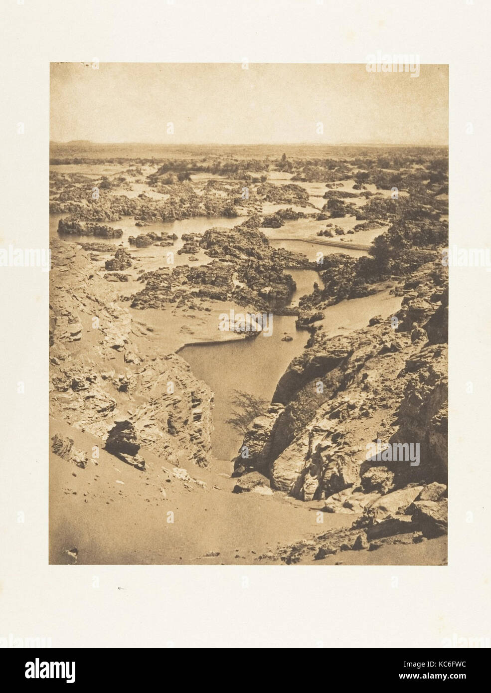Vue cavalière de la seconde cataracte, prise du haut de Djebel-Aboucir, Maxime Du Camp, le 24 mars 1850 Banque D'Images
