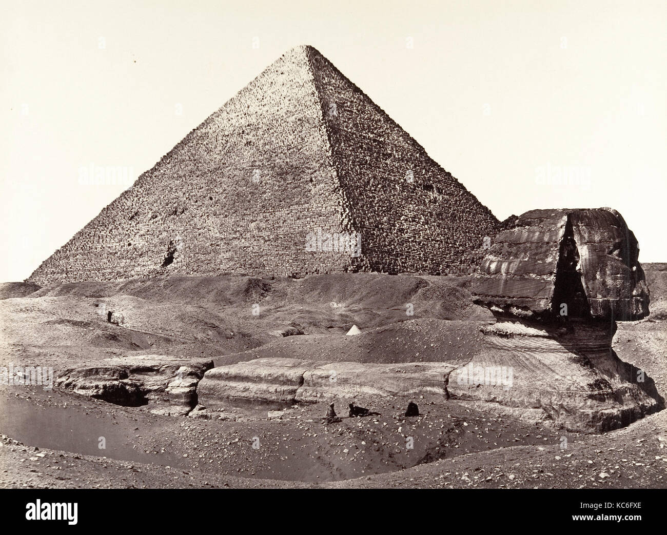 La Grande Pyramide et le Sphinx, Francis Frith, 1858 Banque D'Images