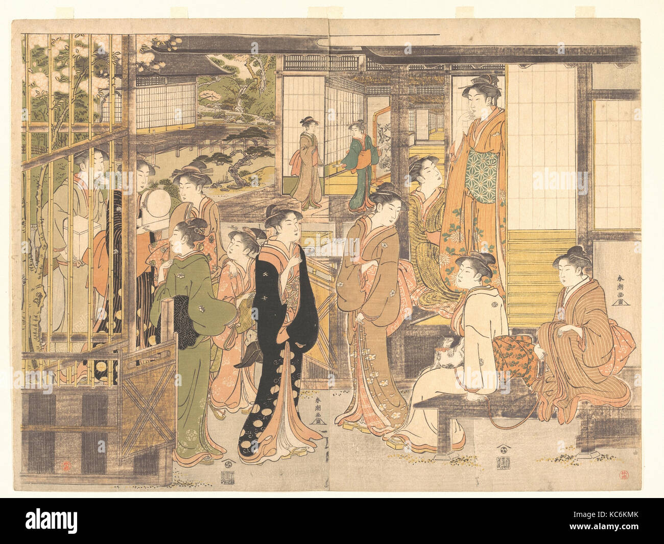 Parodie de l'épisode de la troisième princesse (Modoki Onna San No Miya), Katsukawa Shunchō, ca. 1780-95 Banque D'Images