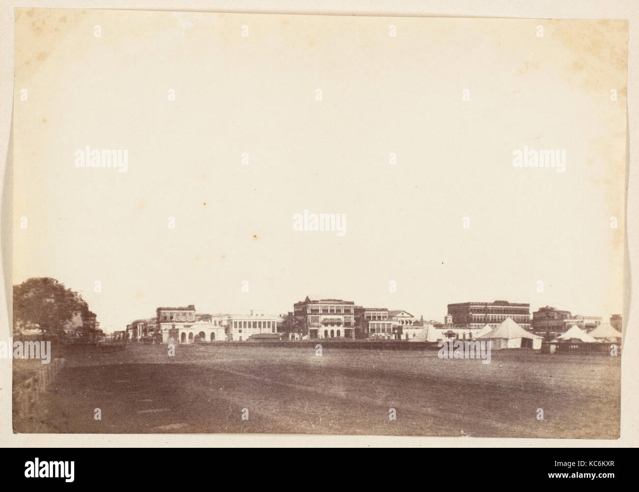 Vue de Calcutta, y compris les bâtiments de Payne et Co., l'hôtel de montagne, et Scott et Co., Inconnu, 1850 Banque D'Images