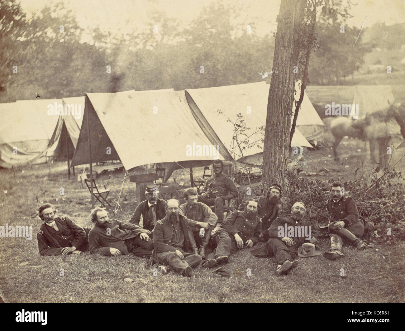 Au siège du groupe de l'armée du Potomac, Antietam, octobre 1862, Alexander Gardner, 1862 Banque D'Images