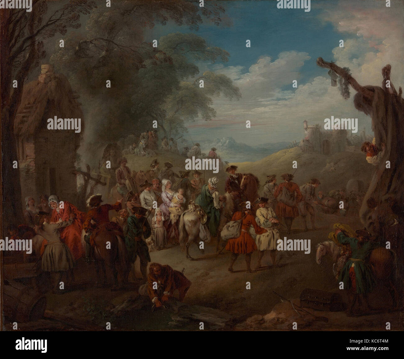 Les troupes sur le champ de Mars, Jean-Baptiste Joseph Pater, ca. 1725 Banque D'Images