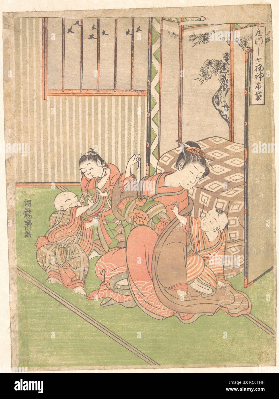 Déguisée ou transformé Hotei, Isoda, ca Koryūsai. 1769 Banque D'Images