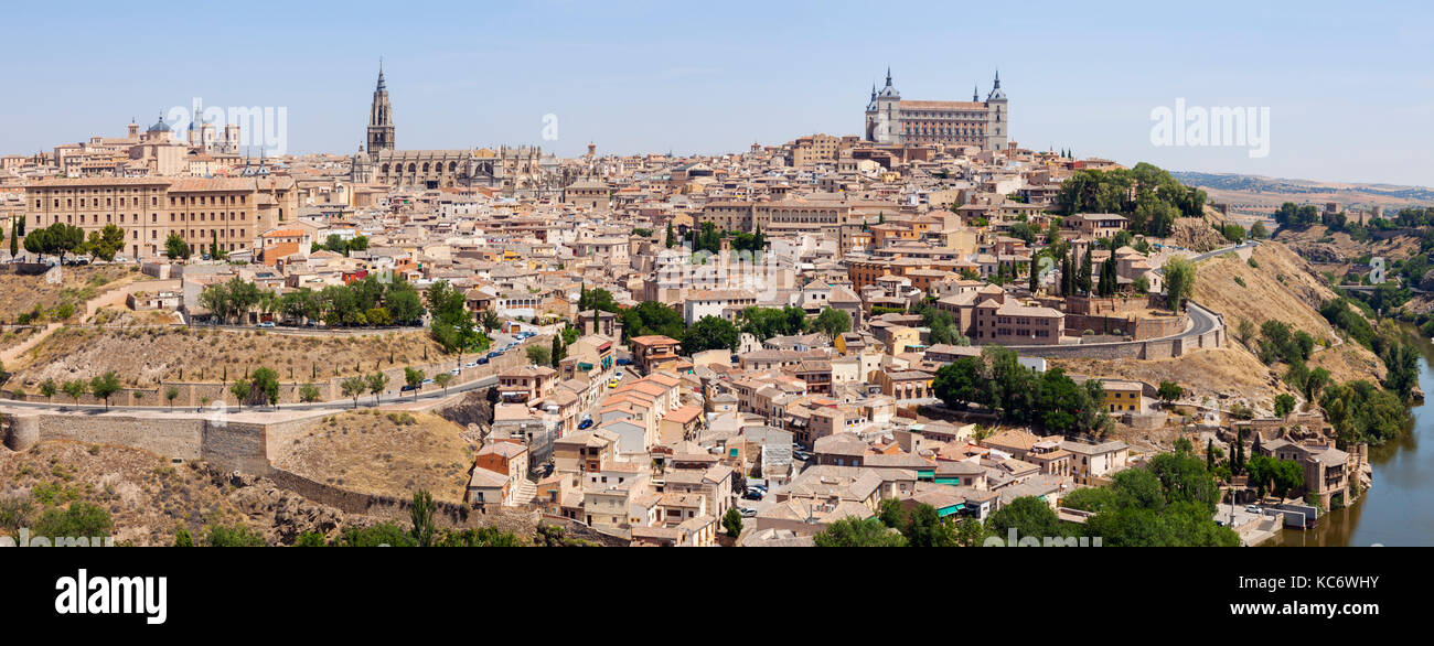 L'Espagne, la Castille-la Manche, vue panoramique de Tolède Banque D'Images