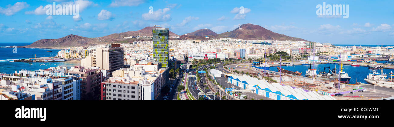 Espagne, canaries, Gran Canaria, Las Palmas en vue panoramique Banque D'Images