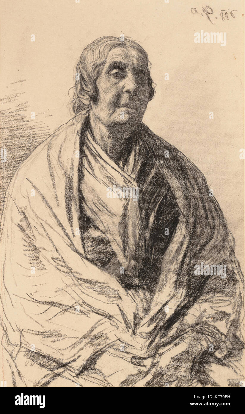 Étude d'une vieille femme, août Xaver Karl von Pettenkofen, 1886 Banque D'Images