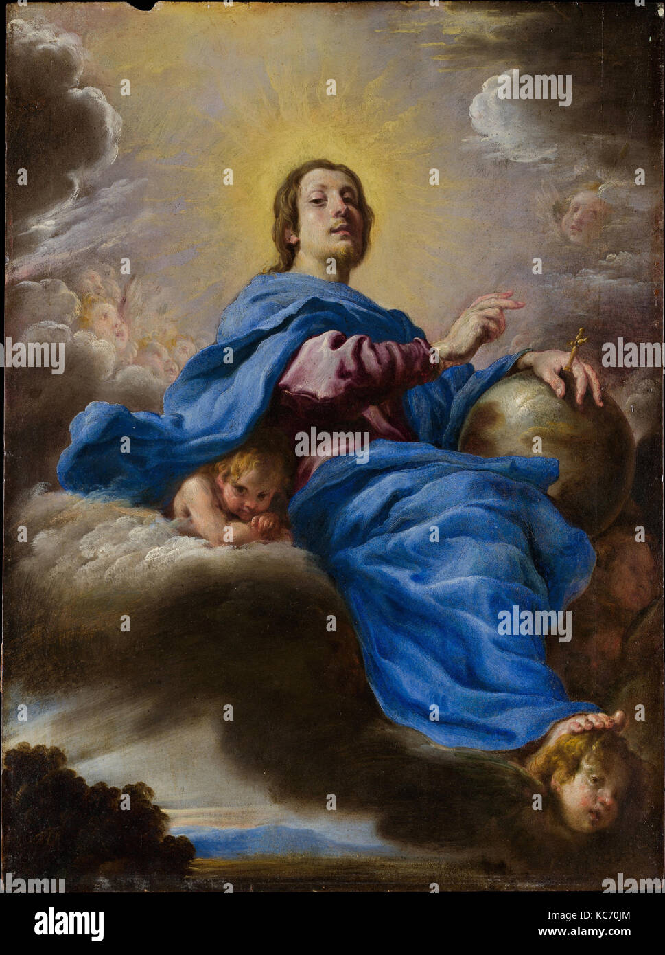 Salvator mundi, ca. 1622-23, huile sur bois, 23 1/2 x 17 1/4 in. (59,7 x 43,8 cm), peintures, Domenico Fetti (Italien, Rome Banque D'Images