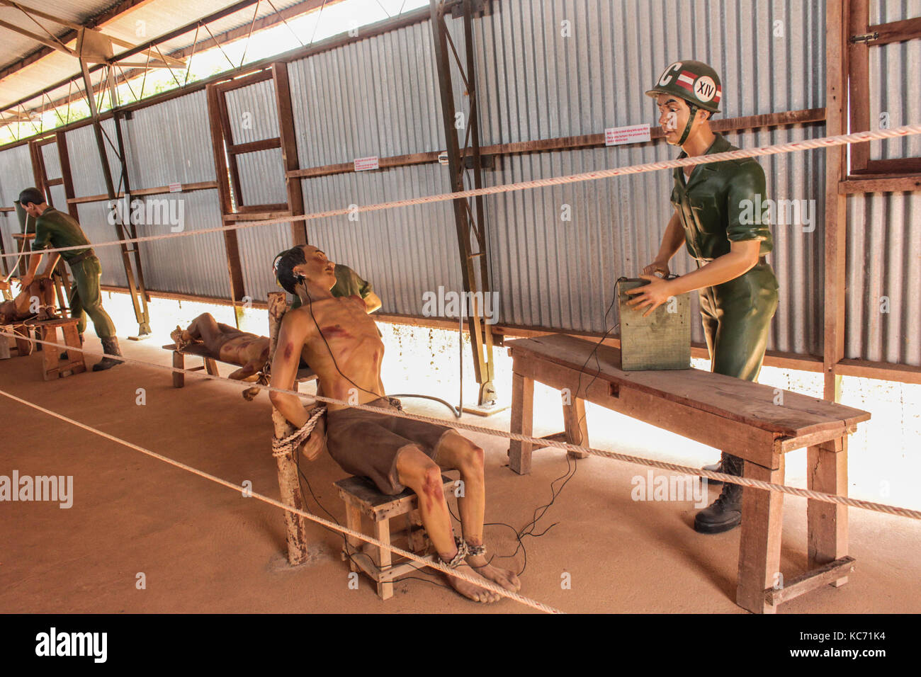 L'île de Phu Quoc, Vietnam - janvier 2014 : l'intérieur de la prison de cocotier, le musée de la guerre du Vietnam sur l'île de Phu Quoc au Vietnam Banque D'Images