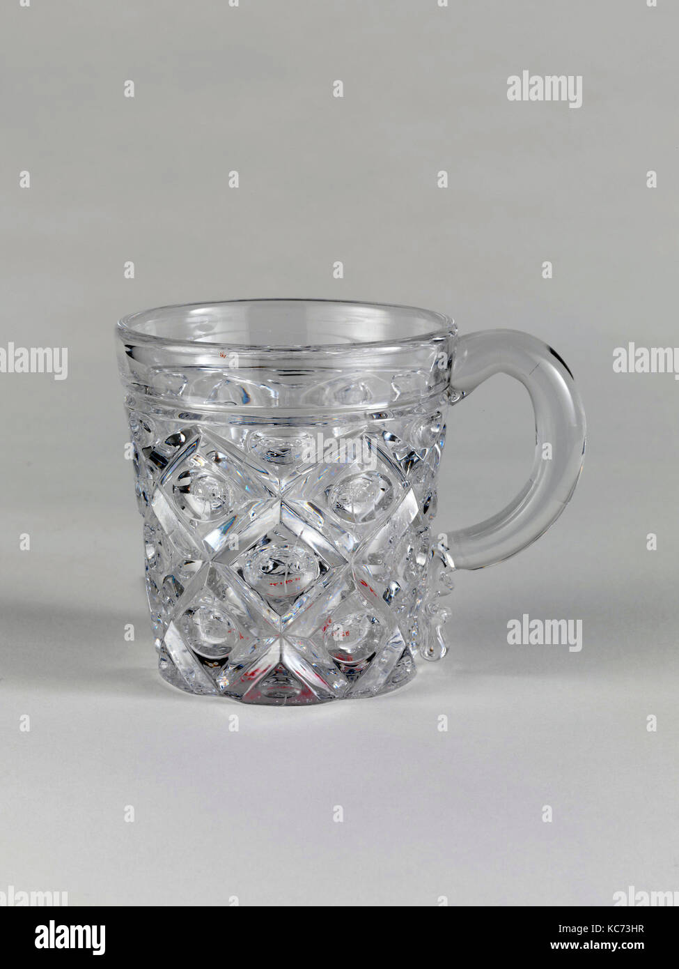 Tasse de whisky, 1850-60, probablement pris à Pittsburgh, Pennsylvania, United States, American, verre pressé, empreinte de diamants Banque D'Images