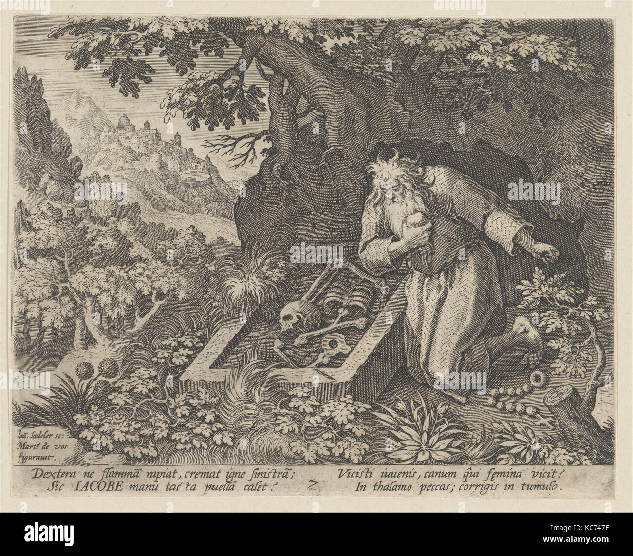 Jacob, de la série Sylvae Sacrae Monumenta...Anachoretarum, Johann Sadeler I, 1593-1994 Banque D'Images