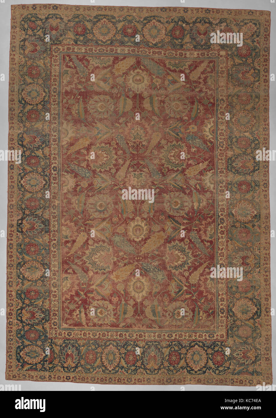 Tapis, 17ème siècle, attribué à l'Inde, de la laine, H. 128 3/4 in. .(327 cm), Textiles-Rugs Banque D'Images