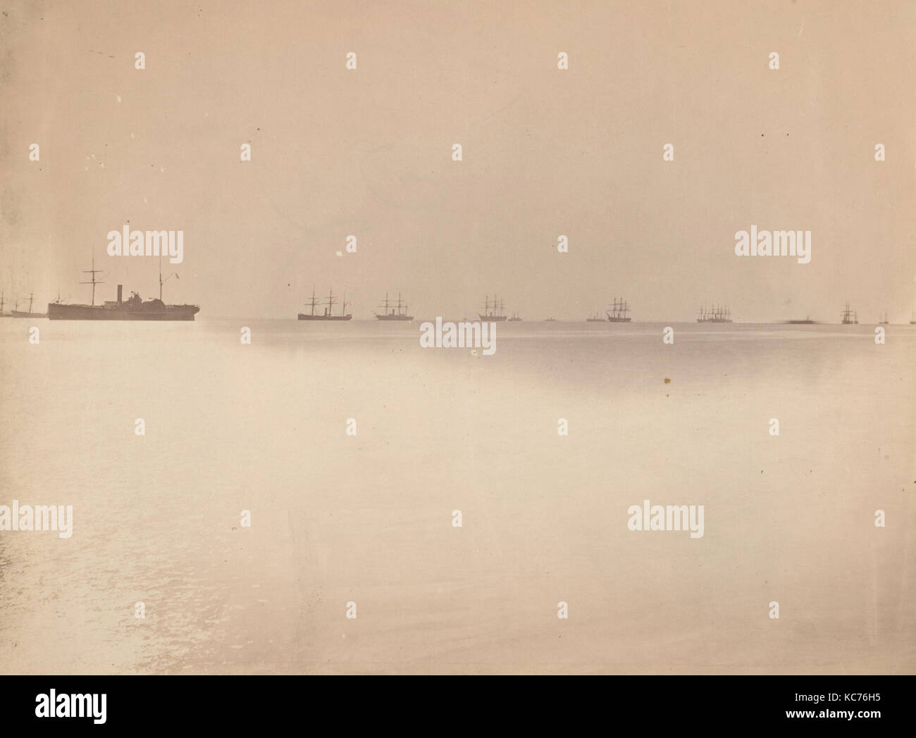 Blocus naval, 1865, à l'albumine argentique de négatif sur verre, Image : 7 in. × 9 5/8 in. (17,8 × 24,4 cm), Photographies Banque D'Images