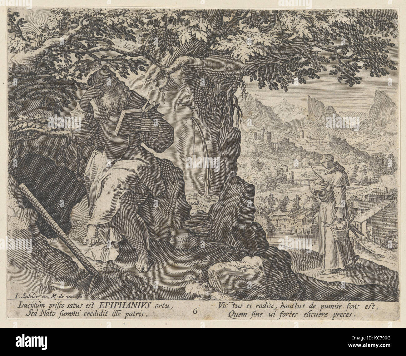 Épiphane, de la série Sylvae Sacrae Monumenta...Anachoretarum, Maerten de Vos, 1593-1994 Banque D'Images