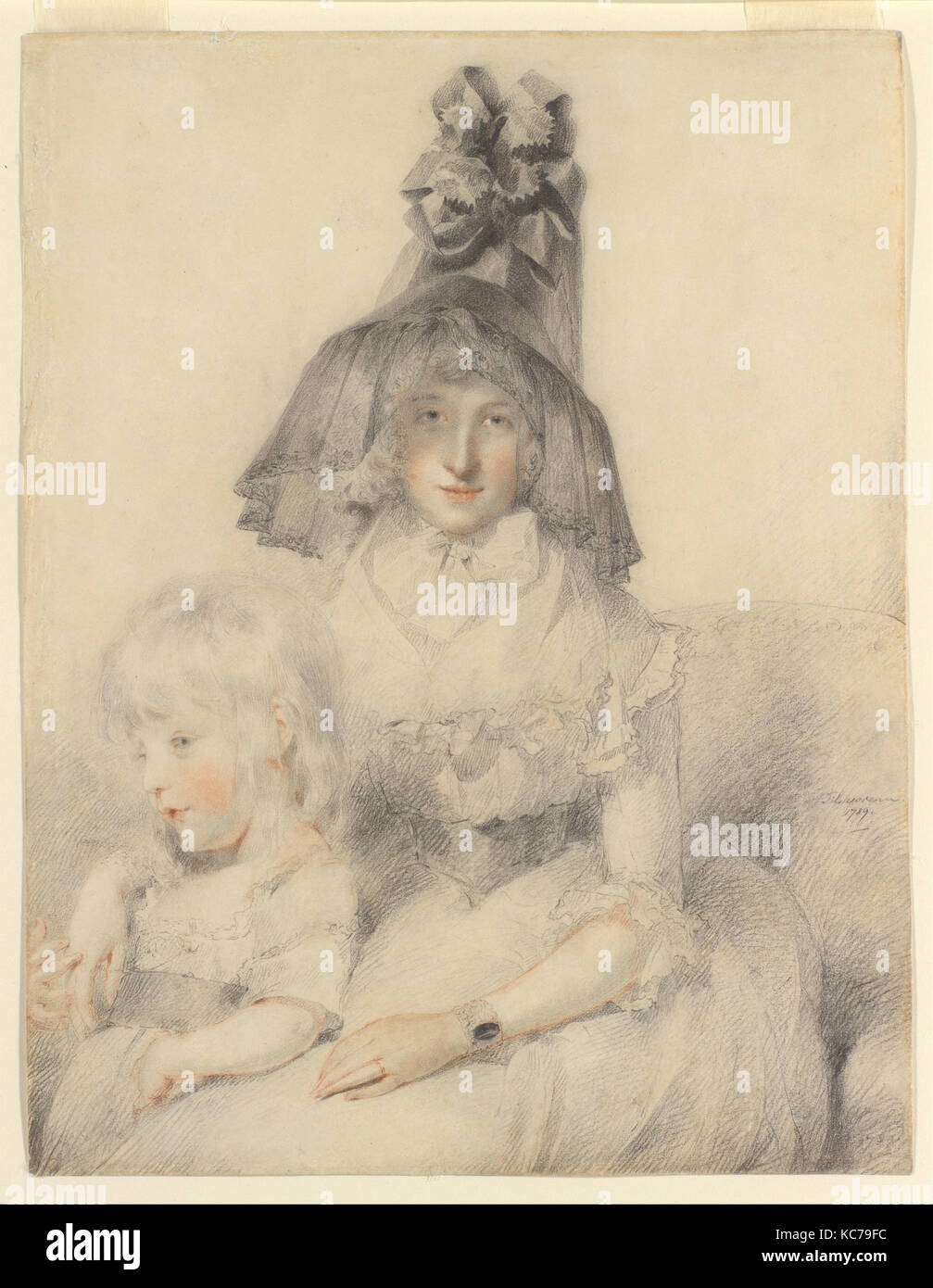 Mme Papendiek et son fils, sir Thomas Lawrence, 1789 Banque D'Images