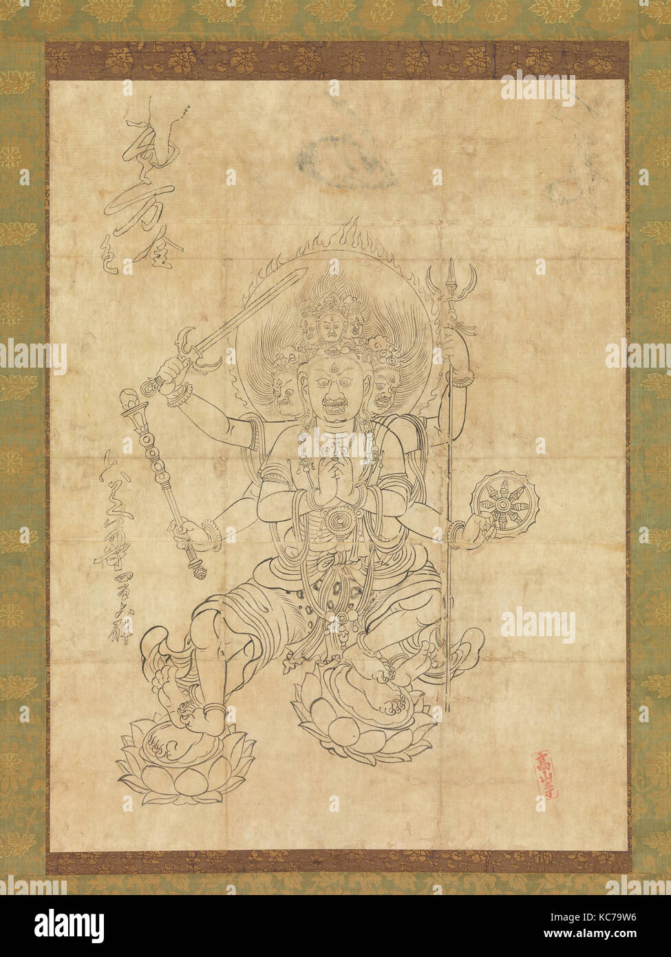 Daiitoku Myōō, 大威徳明王, la période Heian (794-1185), 12e siècle, le Japon, la pendaison ; défilement de l'encre sur du papier, de l'image : 28 1/4 x 21 1/8 in. (71 Banque D'Images