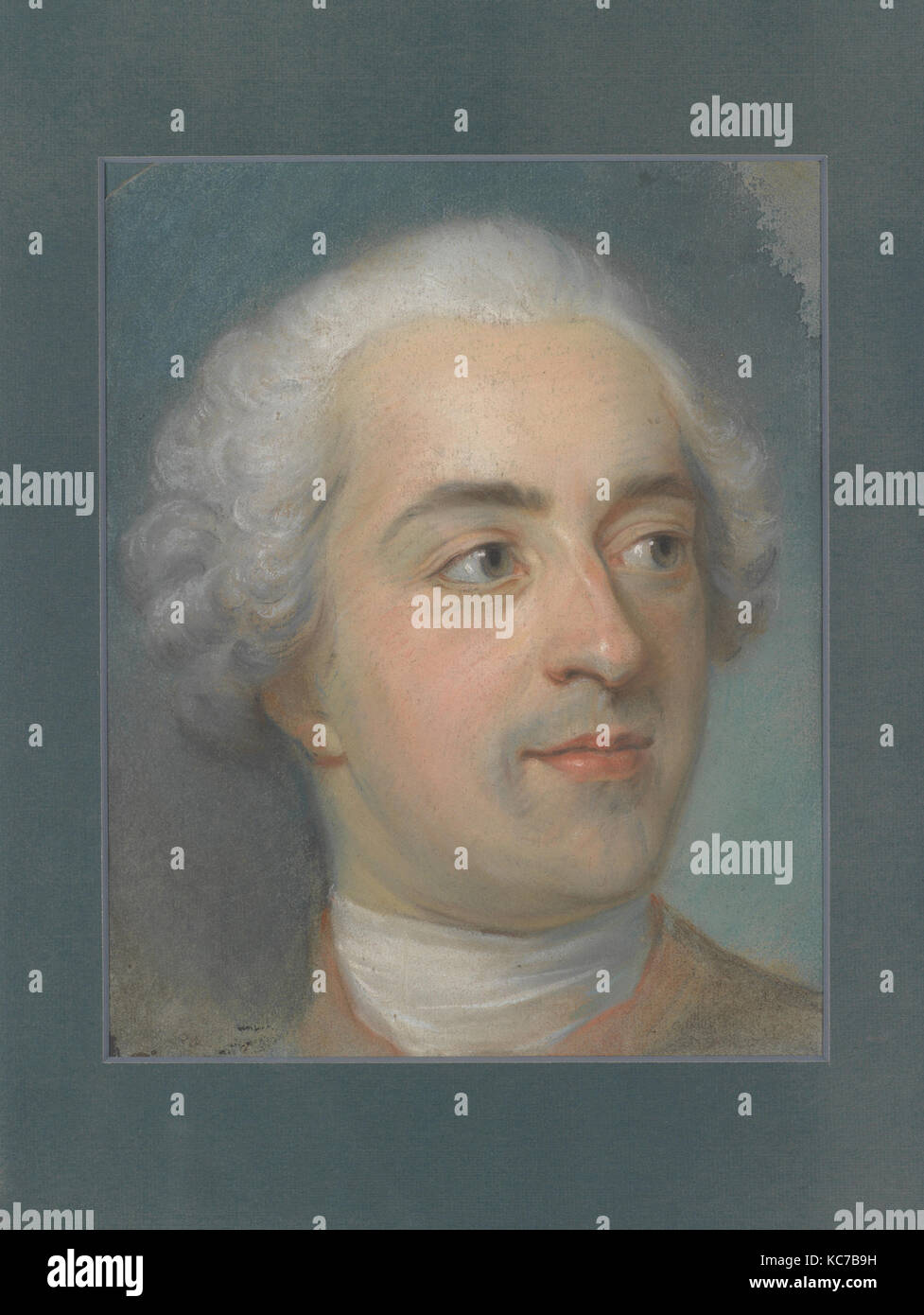 Préparation pour un portrait de Louis XV (1710-1774), Maurice Quentin de La Tour, ca.1745 Banque D'Images