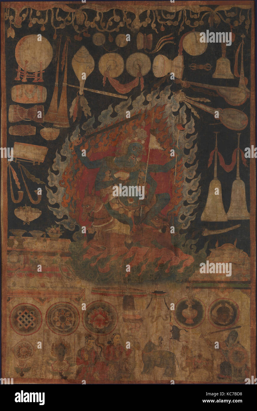 Des offrandes à la Déesse Palden Lhamo, fin du 16e siècle Banque D'Images