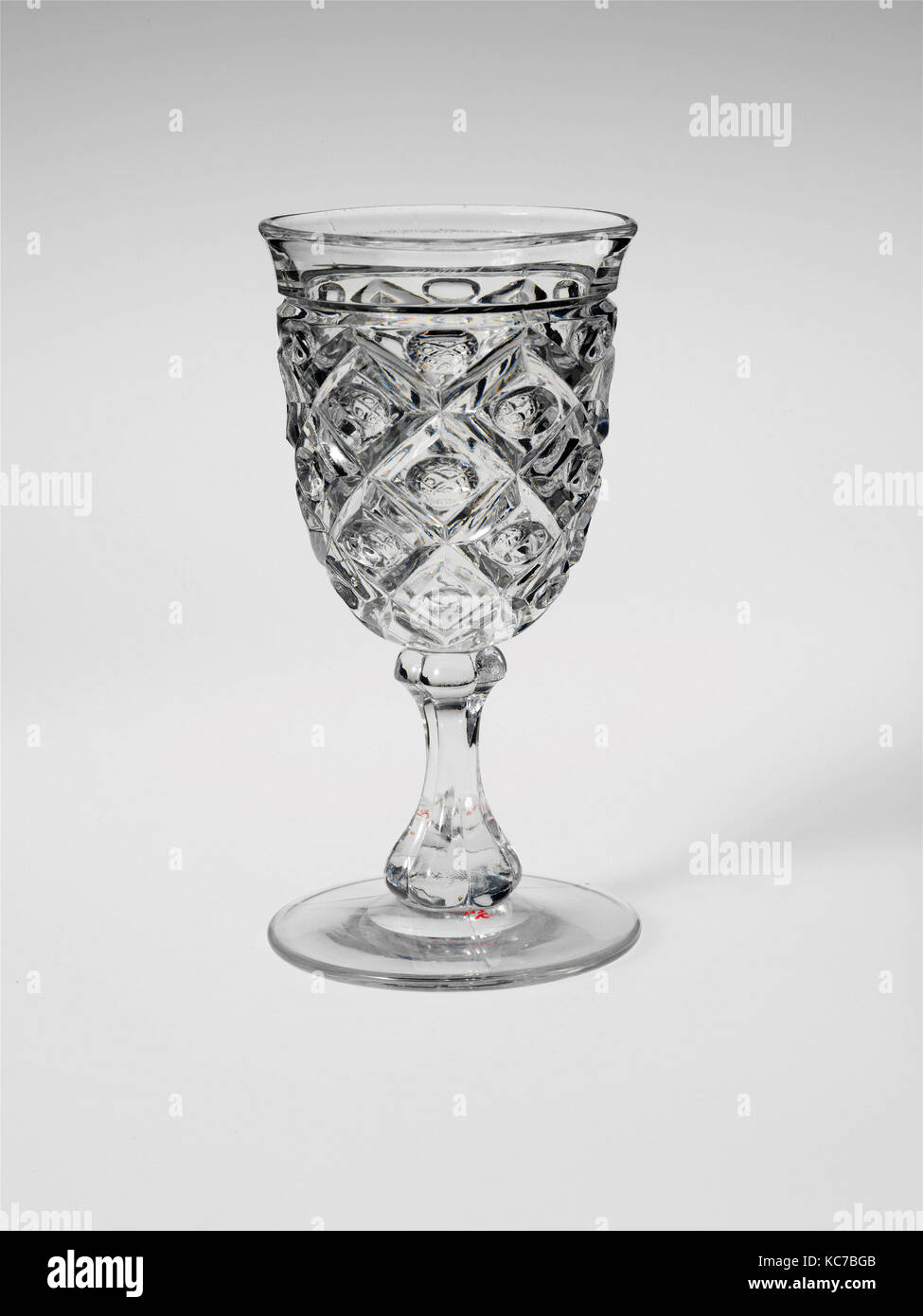 Un verre de vin, 1850-60, probablement pris à Pittsburgh, Pennsylvania, United States, American, verre pressé, empreinte de diamants Banque D'Images