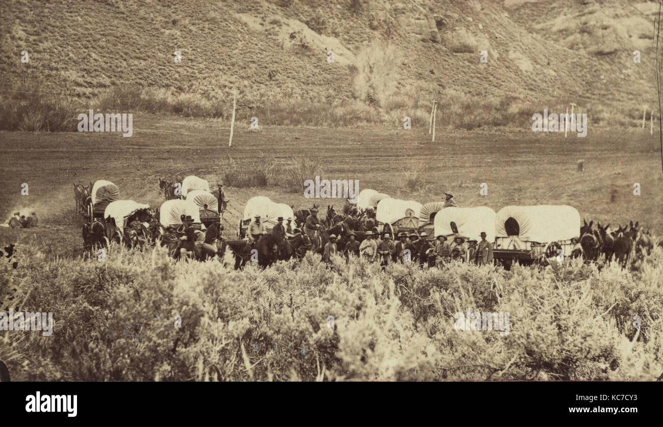 Mormon Emigrant Train, Echo Canyon, Charles William Carter, ca. 1870 Banque D'Images