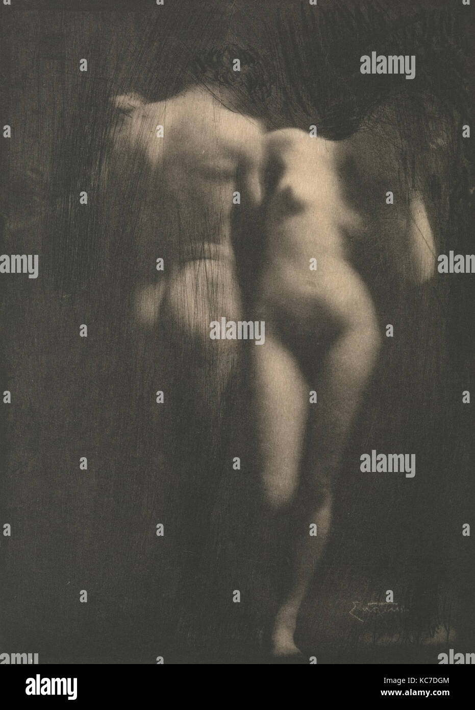 Adam et Eve, 1900, imprimé 1909, photogravure, 17,8 x 12,8 cm. (7 x 5 1/16 in.), photographies, Frank Eugene (américain, New York Banque D'Images