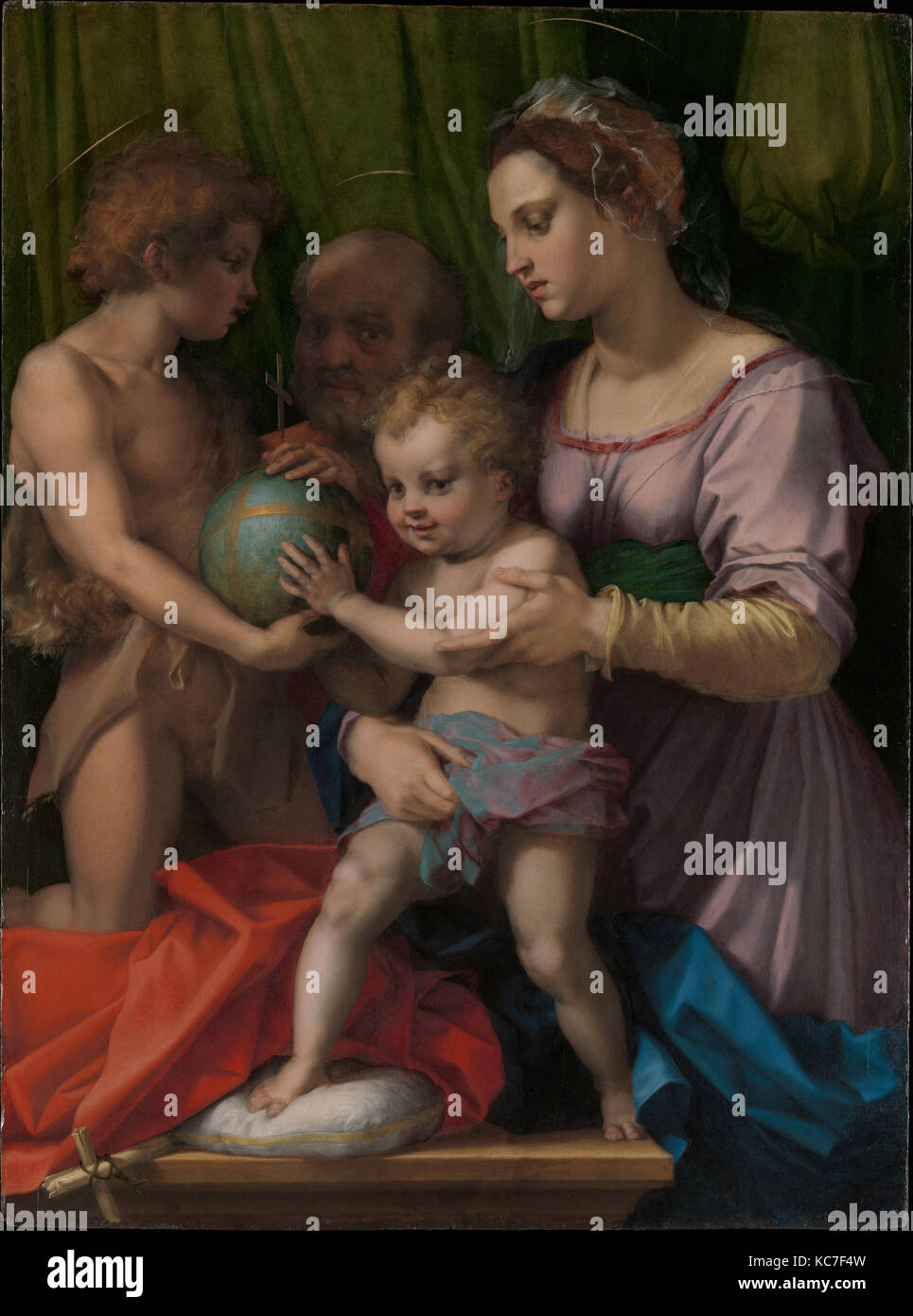 La Sainte Famille avec le jeune Saint Jean-Baptiste, Andrea del Sarto Banque D'Images
