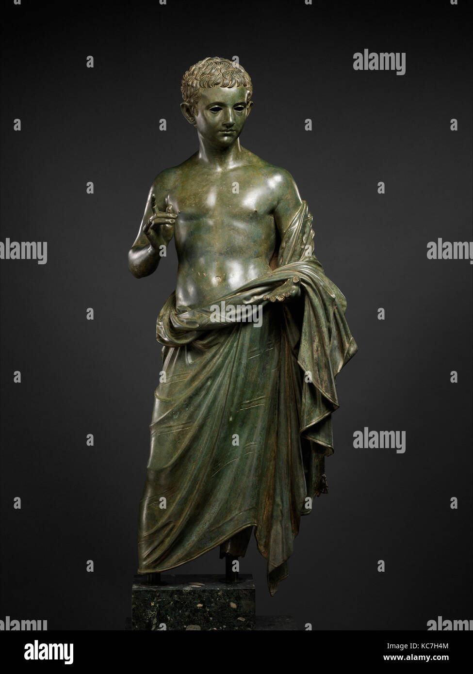 Statue en bronze d'un garçon, 27 AV-A.D. 14 Banque D'Images
