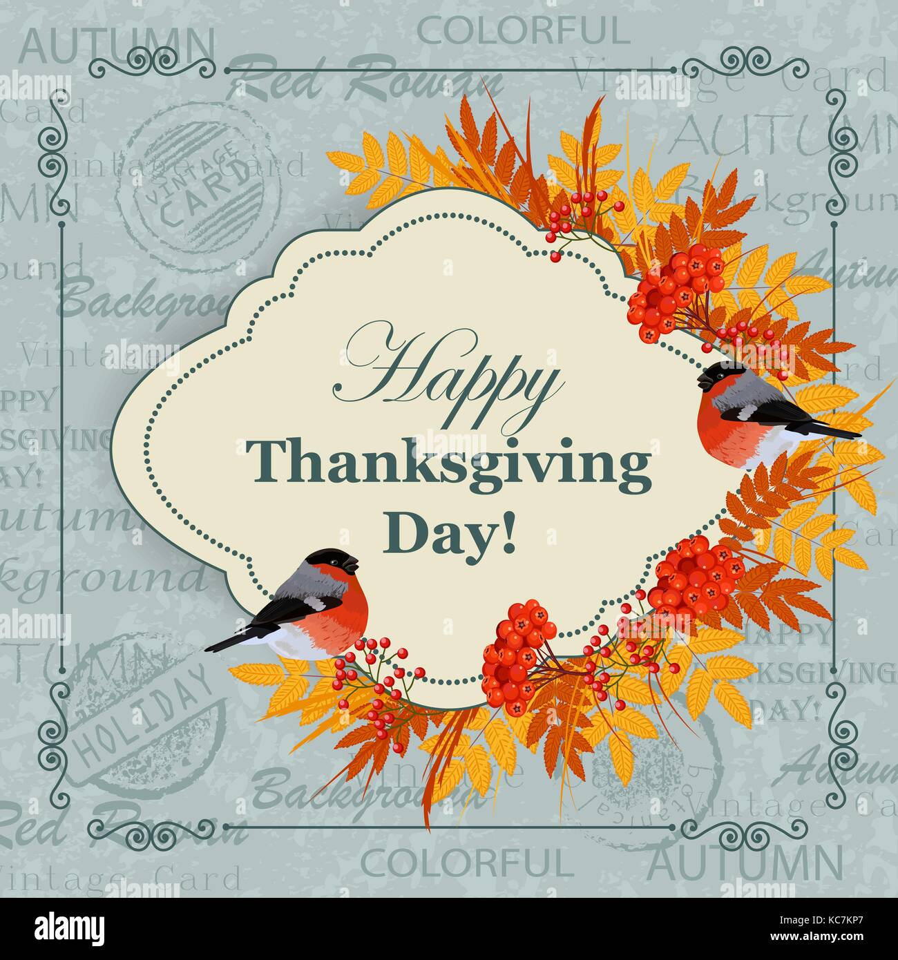 Joyeux Thanksgiving Day Greeting card Illustration de Vecteur