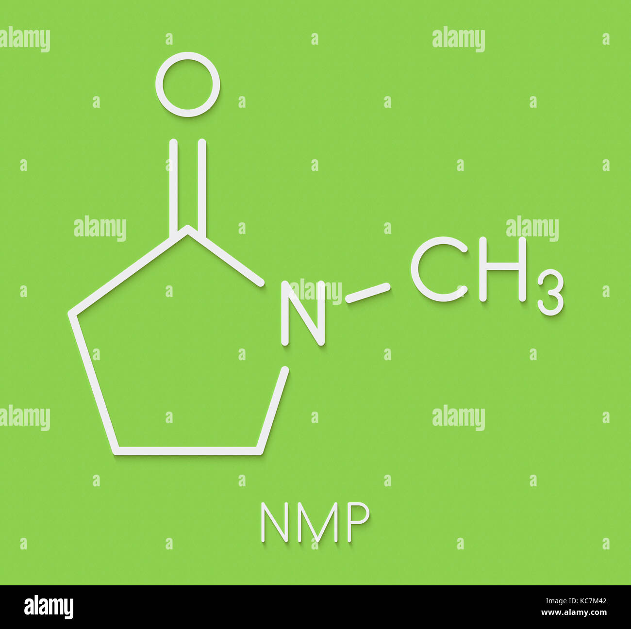 N-méthyl-2-pyrrolidone (NMP) molécule de solvant chimique. formule topologique. Banque D'Images