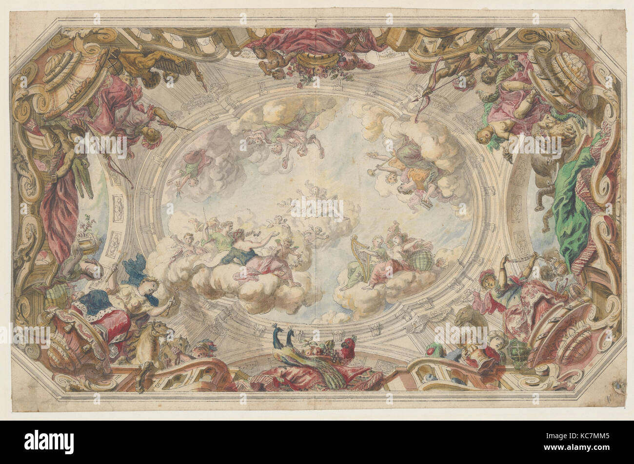 Conception pour un plafond, Daniel Marot l'Ancien, ca. 1712 Banque D'Images