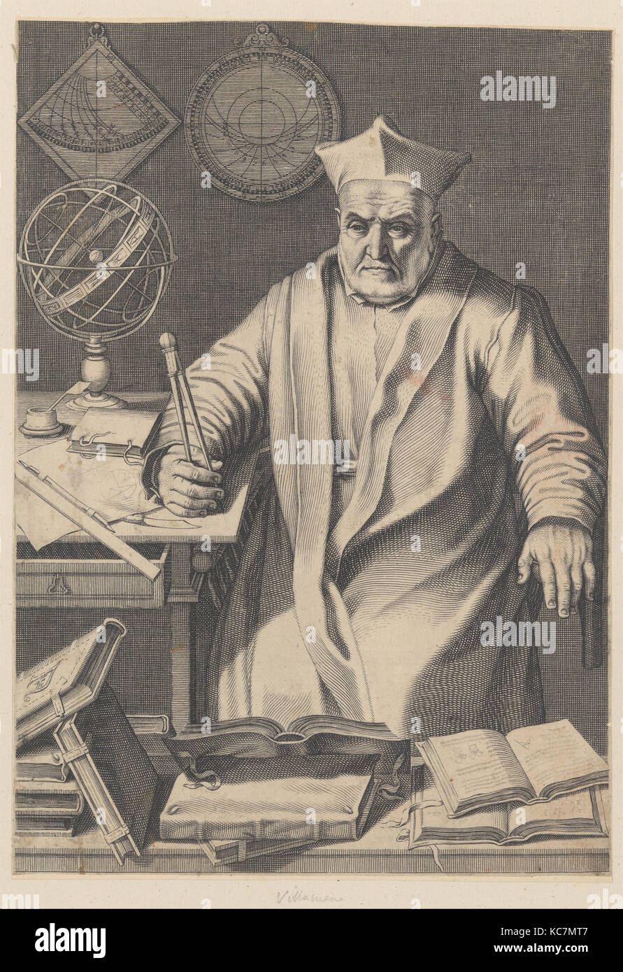 Portrait du Cardinal Christopher Clavius, Francesco Villamena, 1606 Banque D'Images