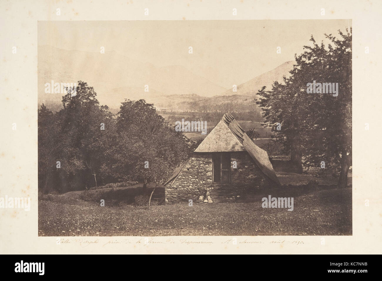 Vallée d'Argelès près de la ferme de Despourreins. St-Sauveur, Joseph Vigier, 1853 Banque D'Images