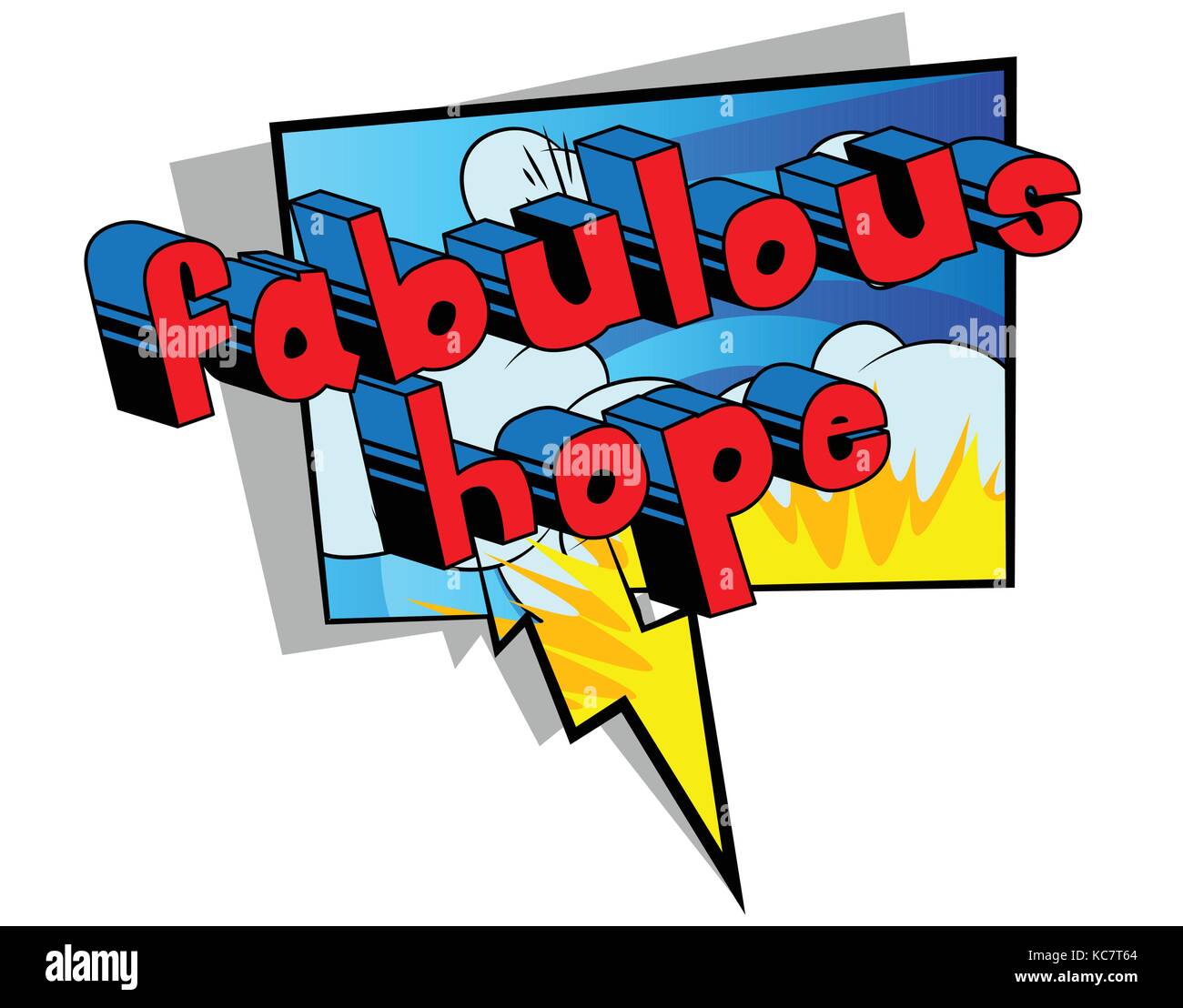 L'espoir fabuleux - comic book style word sur fond abstrait. Illustration de Vecteur