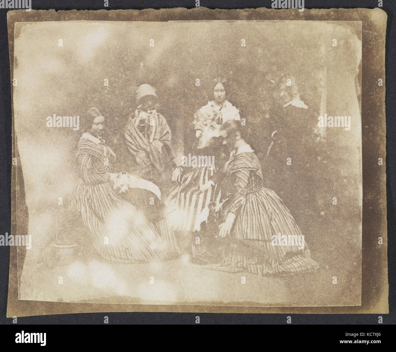 34. Des groupes artistiques dans diverses poses, Calvert Richard Jones, ca. 1845 Banque D'Images
