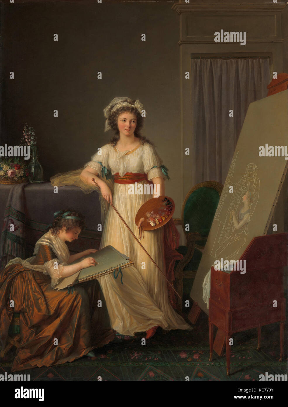 L'intérieur d'un atelier d'une femme peintre, Marie Victoire Lemoine, 1789 Banque D'Images