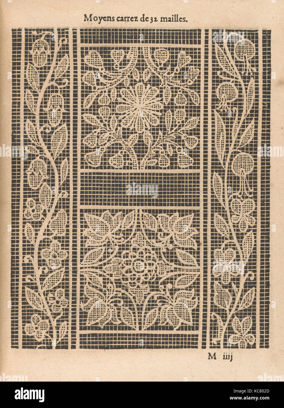 Dessins et gravures, livres Tirages Ornament & Architecture, La pratique de l'aiguille, page 47 (recto), Auteur, graveur Banque D'Images
