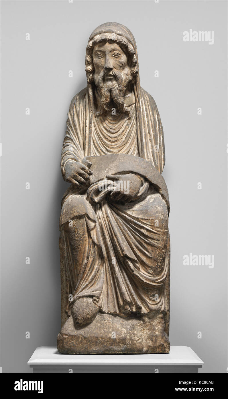 Le prêtre Aaron, ca. 1170, Made in Noyon, Picardie (Oise), français, calcaire, Total : 50 x 16 1/2 x 13 1/2 in. (127 x 41,9 x 34 Banque D'Images