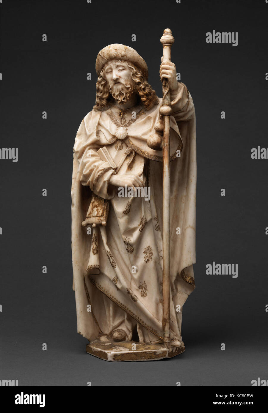 Saint Jacques le Majeur, 1489-93, en Burgos, Castille, Espagne, Espagnol, albâtre avec de la peinture et de la dorure, 18 1/16 × 67 Banque D'Images