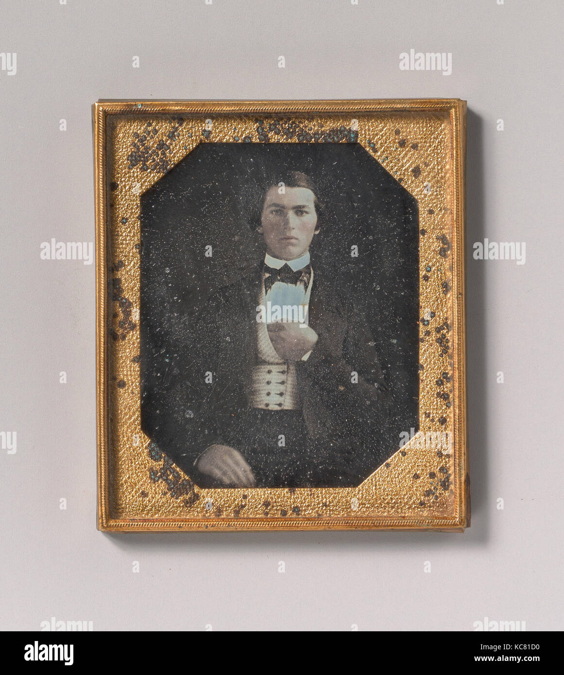 Jeune homme à la main au gilet, Inconnu, 1840 Banque D'Images