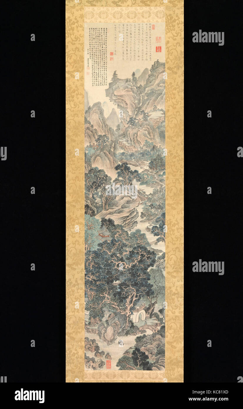 山水図, Paysage, Yanagisawa Kien, première moitié du xviiie siècle Banque D'Images