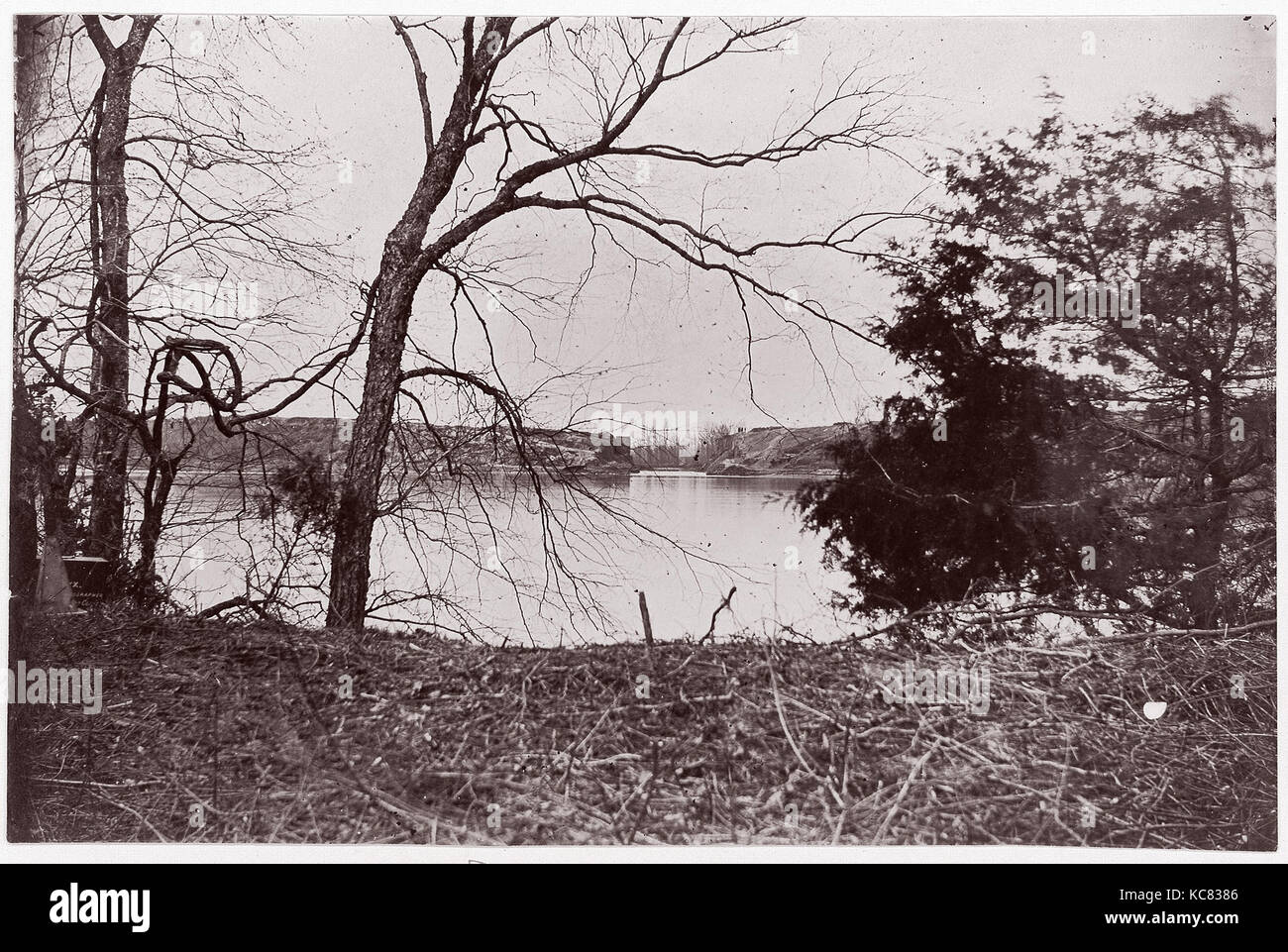 Prisonniers confédérés pour Exchange, Cox's Landing, James River, Andrew Joseph Russell, 1864 Banque D'Images
