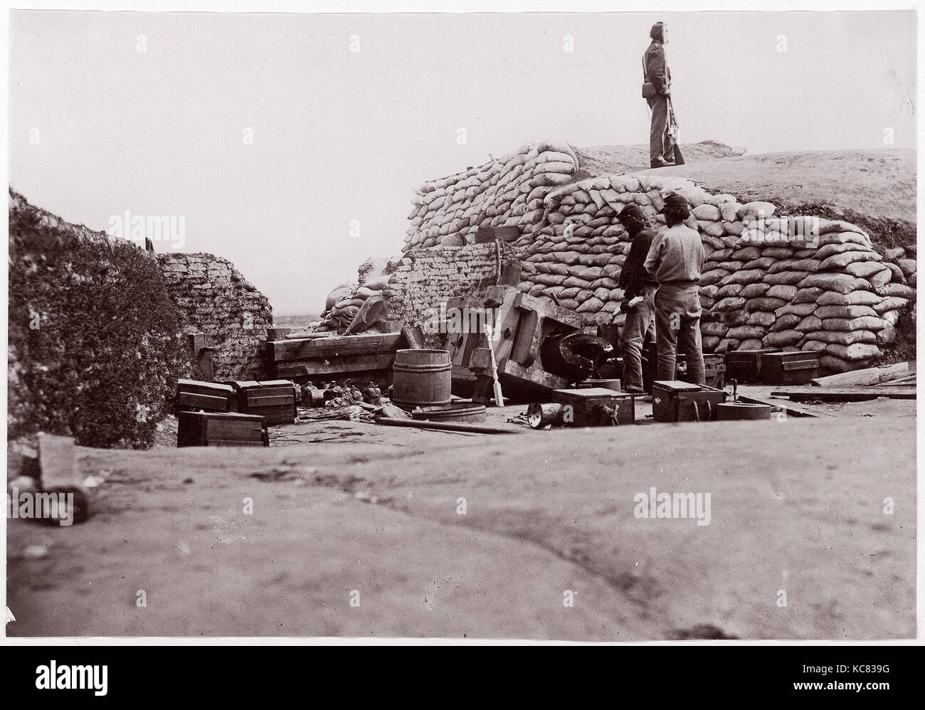 Fortifications confédérées, Yorktown, Virginia, James F. Gibson, 1861-65 Banque D'Images