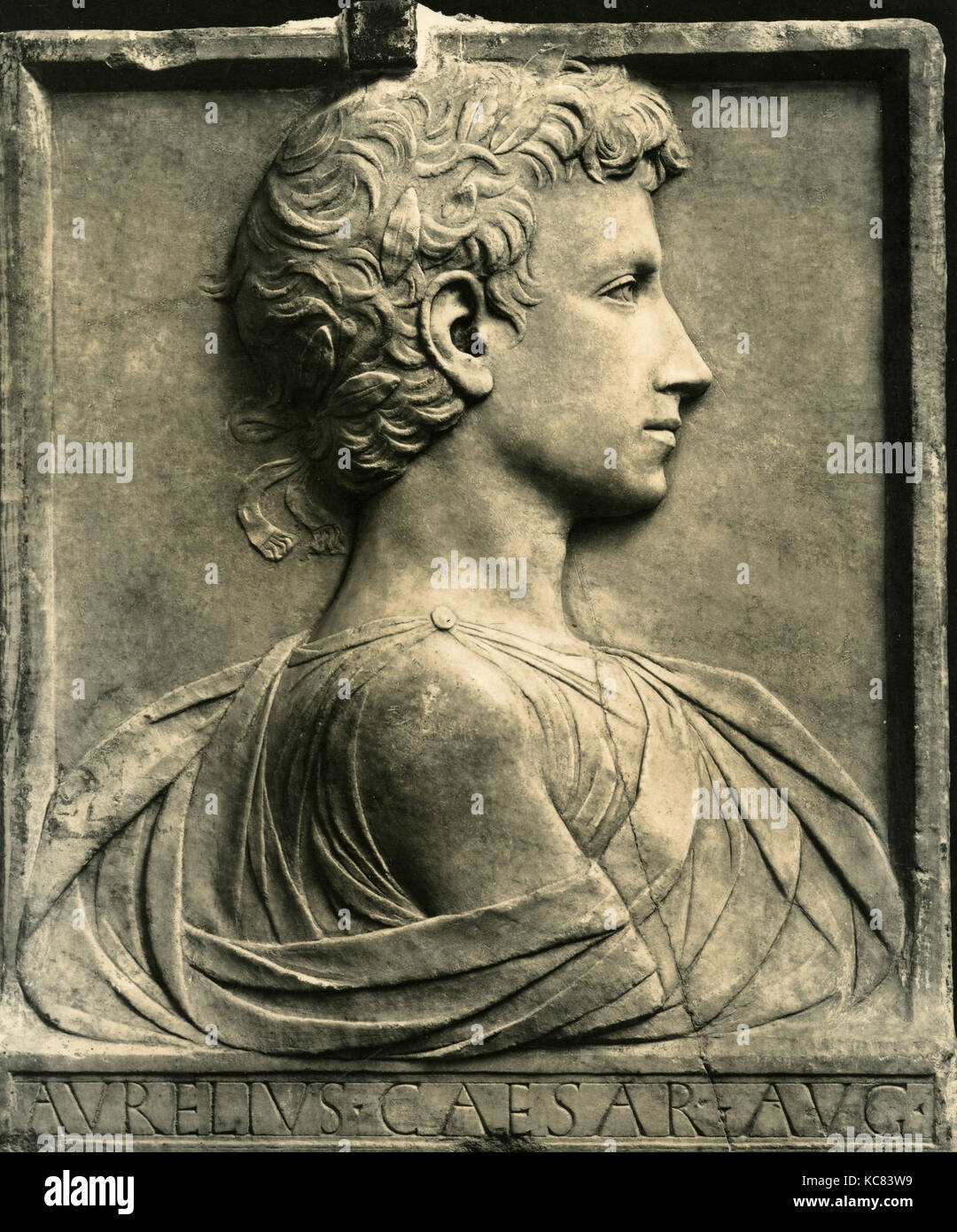 Aurelius Caesar Augustus, statue en marbre Banque D'Images