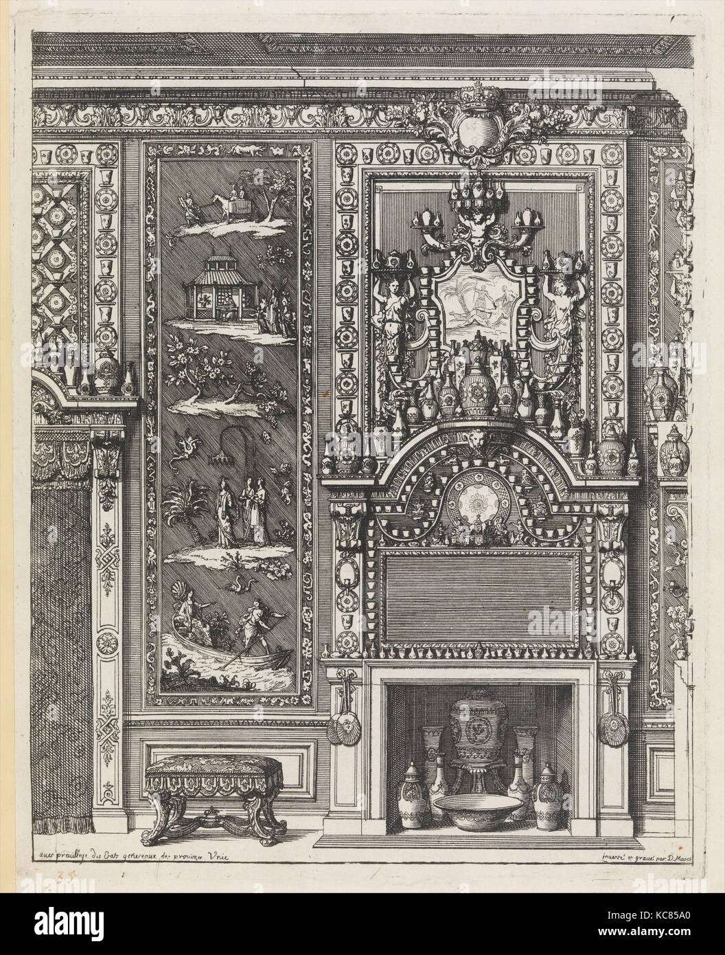 Oeuvres du père D. Marot, Daniel Marot l'Aîné, publié 1703 ou 1712 Banque D'Images