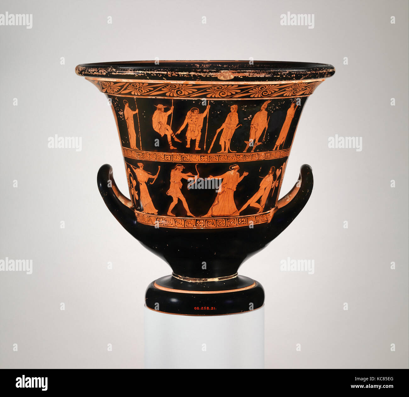 Calice en terre cuite-cratère (bol pour mélanger le vin et l'eau), ca. 450-440 av. Banque D'Images