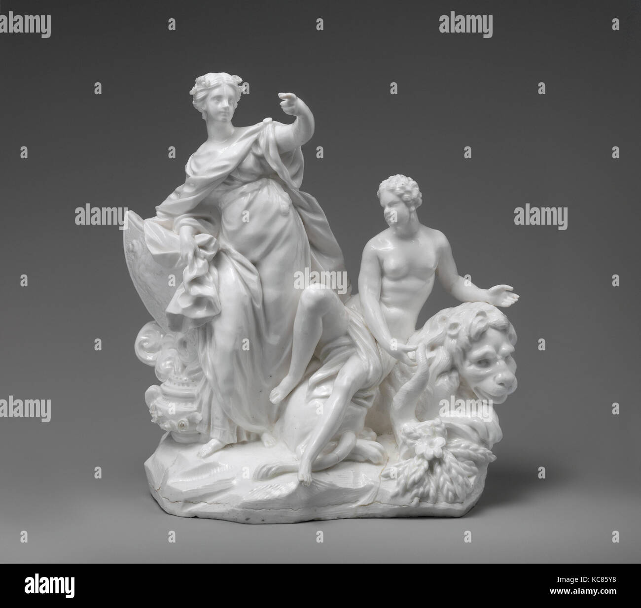 L'Asie et l'Afrique, ca. 1752, Français, Vincennes, Soft-pâte porcelaine, dans l'ensemble (confirmé) : 3/16 11 × 10 × 3/8 7 1/8 in. (28,4 × 26 Banque D'Images