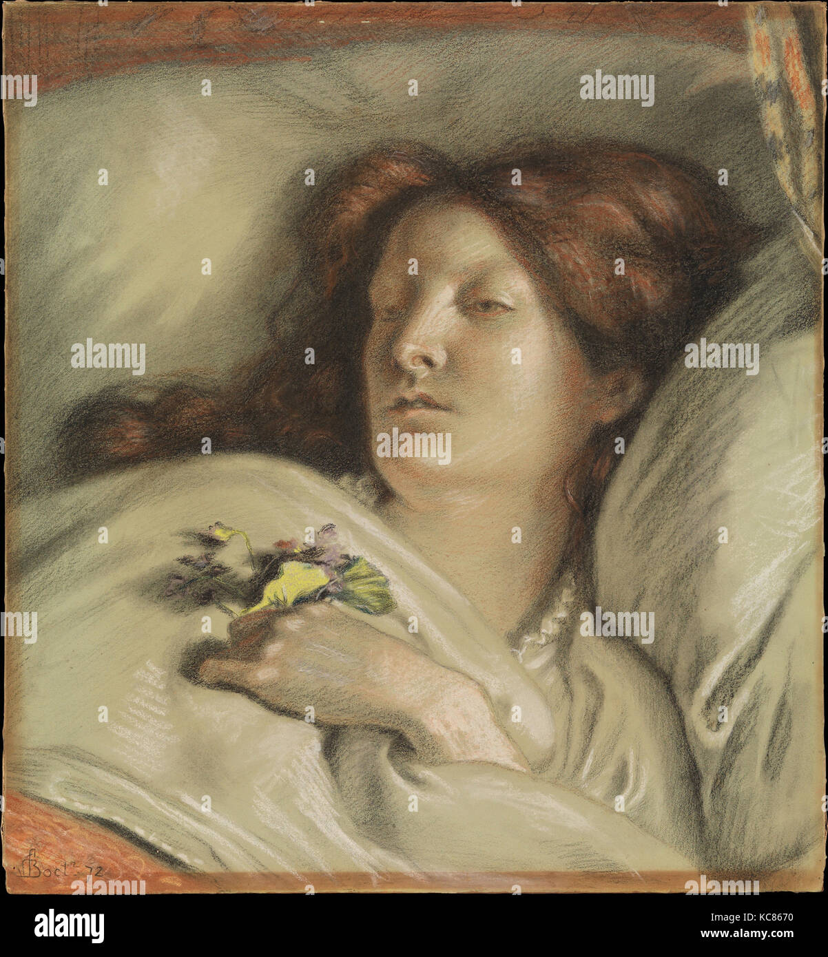 La convalescence (un portrait de la femme de l'artiste), Ford Madox Brown, 1872 Banque D'Images