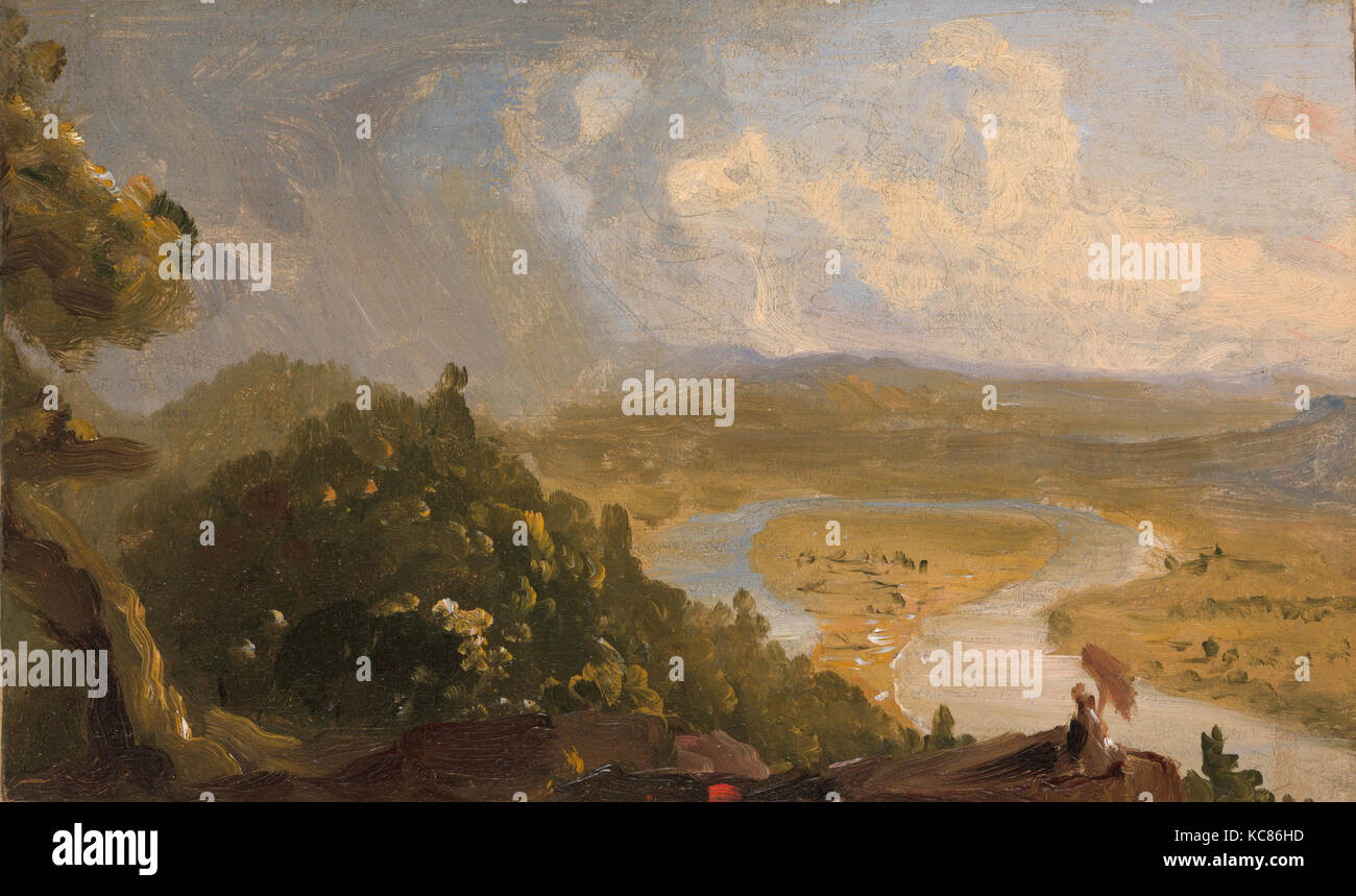 Esquisse pour vue depuis le mont Holyoke, Northampton, Massachusetts, après un orage (Oxbow), Thomas Cole, 1836 Banque D'Images